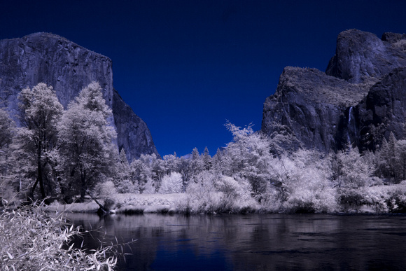 Yosemite, valley view -- IR with color